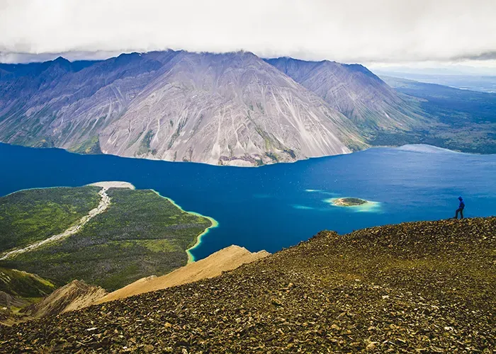 hiker view kluane national park